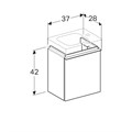 Geberit iCon Шкафчик под раковину 370х420х280 мм, крепления справа, белый глянец, лак 840037000 840037000