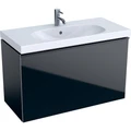 Geberit Acanto Шкафчик под раковину Compact, 890 x 535 x 416 мм, фронтальная часть: черное стеклокорпус: черный матовый — лакированный 500.616.16.1 500.616.16.1