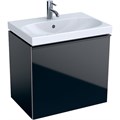 Geberit Acanto Шкафчик под раковину Compact, 595 x 535 x 416 мм, фронтальная часть: черное стеклокорпус: черный матовый — лакированный 500.614.16.1 500.614.16.1 - фото 203857