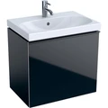 Geberit Acanto Шкафчик под раковину Compact, 595 x 535 x 416 мм, фронтальная часть: черное стеклокорпус: черный матовый — лакированный 500.614.16.1 500.614.16.1