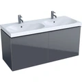 Geberit Acanto Шкафчик для двойной раковины 1190 x 535 x 476 мм, фронтальная часть: лавовое стекло корпус: лавовый матовый — лакированный 500.613.JK.2 500.613.JK.2
