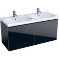 Geberit Acanto Шкафчик для двойной раковины 1190 x 535 x 476 мм, фронтальная часть: черное стеклокорпус: черный матовый — лакированный 500.613.16.1 500.613.16.1