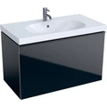 Geberit Acanto Шкафчик под раковину 890 x 535 x 476 мм, фронтальная часть: черное стеклокорпус: черный матовый — лакированный 500.612.16.1 500.612.16.1