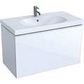 Geberit Acanto Шкафчик под раковину 890 x 535 x 476 мм, фронтальная часть: белое стеклокорпус: белый глянцевый — лакированный 500.612.01.2 500.612.01.2 - фото 203915