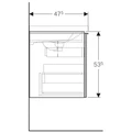 Geberit Acanto Шкафчик под раковину 740 x 535 x 476 мм, фронтальная часть: лавовое стекло корпус: лавовый матовый — лакированный 500.611.JK.2 500.611.JK.2