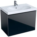 Geberit Acanto Шкафчик под раковину 740 x 535 x 476 мм, фронтальная часть: черное стеклокорпус: черный матовый — лакированный 500.611.16.1 500.611.16.1