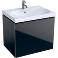 Geberit Acanto Шкафчик под раковину 640 x 535 x 476 мм, фронтальная часть: черное стеклокорпус: черный матовый — лакированный 500.610.16.1 500.610.16.1 - фото 203957