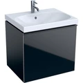 Geberit Acanto Шкафчик под раковину 595 x 535 x 476 мм, фронтальная часть: черное стеклокорпус: черный матовый — лакированный 500.609.16.1 500.609.16.1
