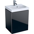 Geberit Acanto Шкафчик под раковину 446 x 534 x 376 мм, фронтальная часть: черное стеклокорпус: черный матовый — лакированный 500.608.16.1 500.608.16.1 - фото 203999