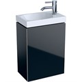 Geberit Acanto Шкафчик под раковину 396 x 534 x 246 мм, фронтальная часть: черное стеклокорпус: черный матовый — лакированный 500.607.16.1 500.607.16.1 - фото 204023