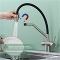 Смеситель Splenka для кухни со съемным гибким изливом, с магнитным фиксатором излива, с подключением фильтра питьевой воды (S70.62.05) S70.62.05