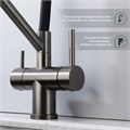 Смеситель Splenka для кухни со съемным гибким изливом, с магнитным фиксатором излива, с подключением фильтра питьевой воды (S70.62.09) S70.62.09