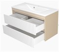 BALATON -100 Тумба подвесная с 2 ящ., комб. бежев. + раковина УТ000023726