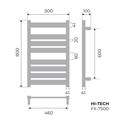 Полотенцесушитель электрический Fixsen HI-TECH 800х500 черный (FX-7500B) FX-7500B
