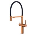 Смеситель Raglo для кухни с подключением к фильтру съёмный гибкий излив с магнитным фиксатором, матовая медь (R20.63.33) R20.63.33