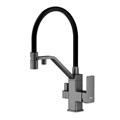 Смеситель Raglo для кухни с подключением к фильтру съёмный гибкий излив с магнитным фиксатором, графит (R85.62.09) R85.62.09
