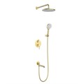 Душевая система Raglo для ванны и душа встраиваемая на 3 режима излив поворотный 20 см, сатин золотой (R20.27.03) R20.27.03