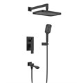 Душевая система Raglo для ванны и душа встраиваемая на 3 режима излив поворотный 20 см, черный (R01.27.06) R01.27.06
