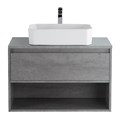 Тумба со столешницей, одним ящиком и одной открытой полкой подвесная BelBagno KRAFT 80 Cemento Grigio 200364 - фото 211184