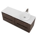Тумбы со столешницей подвесная BelBagno ETNA 120 Rovere Moro, раковина справа 200335