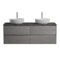 Тумба с четырьмя ящиками, столешницей и накладными раковинами подвесная BelBagno KRAFT 140 Cemento Grigio 202780 Тумба с четырьмя ящиками, столешницей и накладными раковинами подвесная BelBagno KRAFT 140 Cemento Grigio 202780