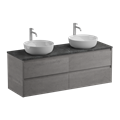 Тумба с четырьмя ящиками, столешницей и накладными раковинами подвесная BelBagno KRAFT 140 Cemento Grigio 202780 Тумба с четырьмя ящиками, столешницей и накладными раковинами подвесная BelBagno KRAFT 140 Cemento Grigio 202780