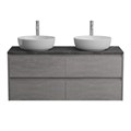 Тумба с четырьмя ящиками, столешницей и накладными раковинами подвесная BelBagno KRAFT 120 Cemento Grigio 202776 Тумба с четырьмя ящиками, столешницей и накладными раковинами подвесная BelBagno KRAFT 120 Cemento Grigio 202776