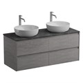 Тумба с четырьмя ящиками, столешницей и накладными раковинами подвесная BelBagno KRAFT 120 Cemento Grigio 202776 Тумба с четырьмя ящиками, столешницей и накладными раковинами подвесная BelBagno KRAFT 120 Cemento Grigio 202776
