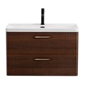 Тумба с раковиной подвесная BelBagno DUE 80 Noce, раковина белая 202662
