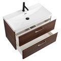 Тумба с раковиной подвесная BelBagno DUE 80 Noce, раковина белая 202662