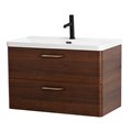 Тумба с раковиной подвесная BelBagno DUE 80 Noce, раковина белая 202662