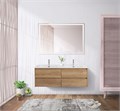 Тумба с четырьмя ящиками и раковиной на две чаши подвесная BelBagno KRAFT 120 Rovere Nebrasca Nature , раковина белая 202251