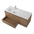 Тумба с раковиной подвесная с двумя ящиками и одной дверцей BelBagno KRAFT 120 Rovere Nebrasca Nature левая, раковина белая 202239