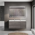 Тумба с раковиной подвесная с двумя ящиками и одной дверцей BelBagno KRAFT 120 Cemento Grigio левая, раковина белая 202237