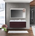 Тумба с раковиной на две чаши четырьмя ящиками подвесная BelBagno MARINO-CER 120 Bordo Lucido, раковина белая 200629
