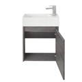 Тумба с раковиной подвесная BelBagno KRAFT MINI 50 Cemento Grigio правосторонняя, раковина белая 200309