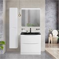 Тумба с раковиной напольная BelBagno ACQUA 80 Bianco Lucido, раковина чёрная 200138