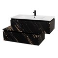 Тумба с раковиной подвесная с нижней тумбой CEZARES SLIDER 100 Черный фьюжн, раковина белая 190707