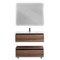 Тумба с раковиной подвесная с нижней тумбой CEZARES SLIDER 100 Орех дымчатый, раковина белая 190706