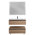 Тумба с раковиной подвесная с нижней тумбой CEZARES SLIDER 100 Дуб Тангент, раковина белая 190705