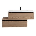 Тумба с раковиной подвесная с нижней тумбой CEZARES SLIDER 100 Дуб Тангент, раковина белая 190705