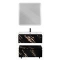 Тумба с раковиной подвесная с нижней тумбой CEZARES SLIDER 80 Черный фьюжн, раковина белая 190703