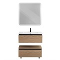 Тумба с раковиной подвесная с нижней тумбой CEZARES SLIDER 80 Дуб Тангент, раковина белая 190701