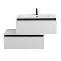 Тумба с раковиной подвесная с нижней тумбой CEZARES SLIDER 80 Bianco Opaco, раковина белая 190700