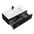 Тумба с раковиной подвесная CEZARES SLIDER 100 Черный фьюжн, раковина белая 190699