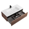 Тумба с раковиной подвесная CEZARES SLIDER 100 Орех дымчатый, раковина белая 190698