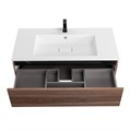 Тумба с раковиной подвесная CEZARES SLIDER 100 Орех дымчатый, раковина белая 190698