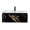 Тумба с раковиной подвесная CEZARES SLIDER 80 Черный фьюжн, раковина белая 190695
