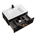 Тумба с раковиной подвесная CEZARES SLIDER 80 Черный фьюжн, раковина белая 190695