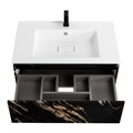 Тумба с раковиной подвесная CEZARES SLIDER 80 Черный фьюжн, раковина белая 190695